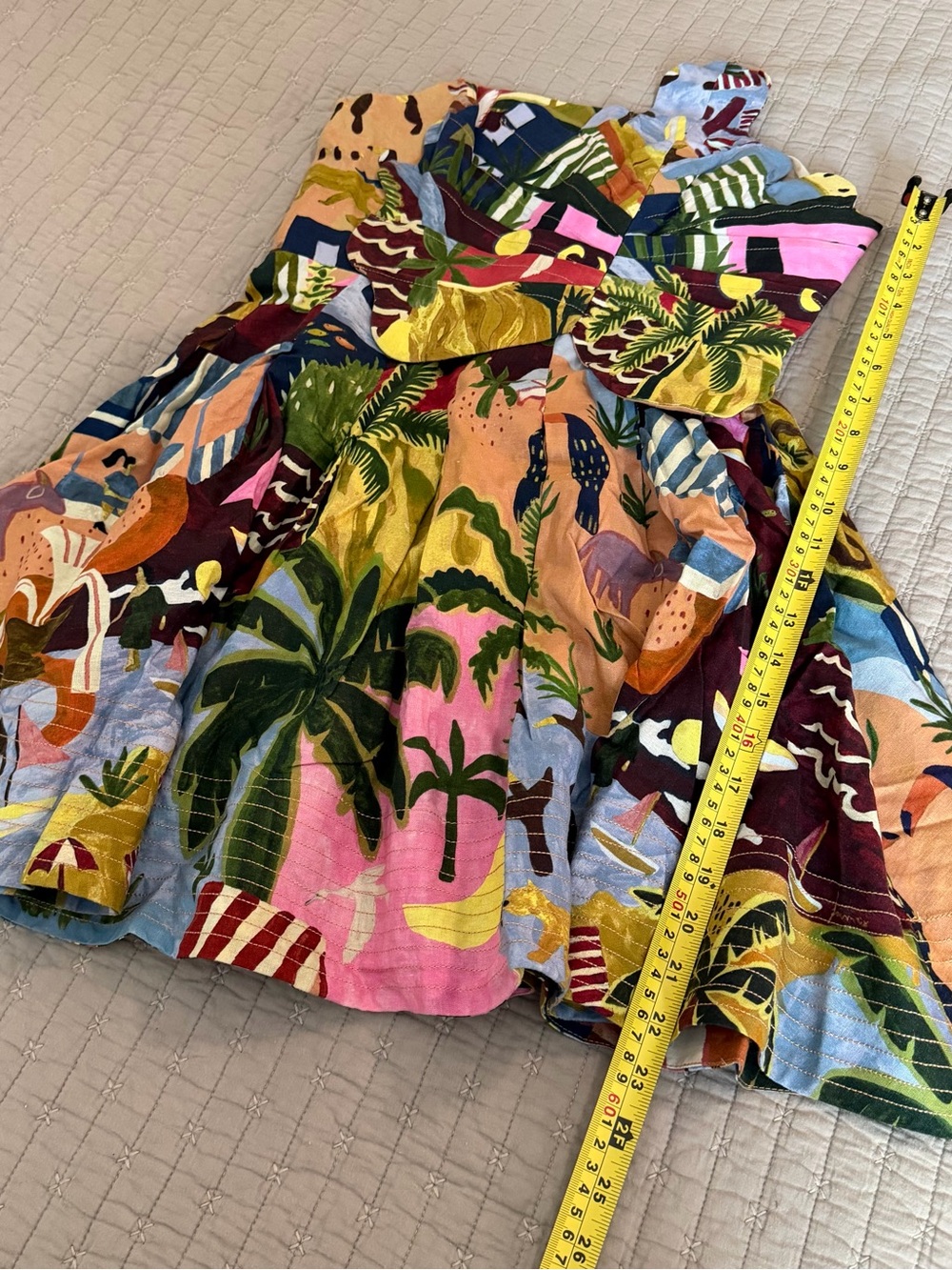 Farm Rio NWT Multicolor Printed Mini Dress - Strap Detail - Picture 5 of 7